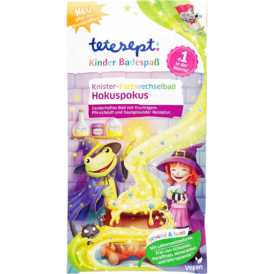 Tetesept Hokuspokus Badesalz mit magischem Farbwechsel beim Baden für Kinder 45 g