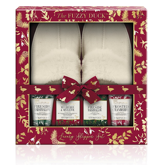 Baylis & Harding Winter Kingdom Toilettenseife 100 g + Fußbadesalz 100 g + Fußwaschmittel 50 ml + Fußcreme 50 ml + Hausschuhe, Kosmetikset für Frauen