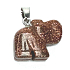 Goldstein Gold Elefant Anhänger, handgeschliffene Figur 1,8 x 2,5 x 8 mm, Stein der Begierde