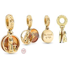 Charms Sterling Silber 925 Disney König der Löwen - Simba und Mufasa Sonnenuntergang 2in1, Anhänger Armband Charms Sterling Silber 925 Disney König der Löwen - Simba und Mufasa Sonnenuntergang 2in1, Anhänger Armband