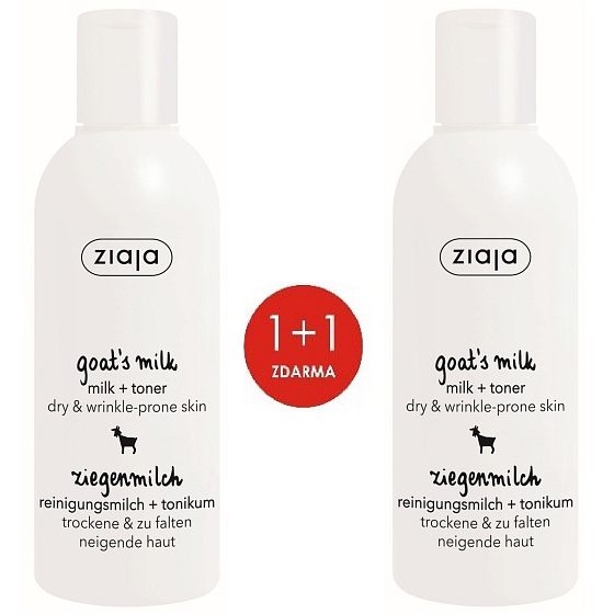 Ziaja Ziegenmilch 2in1 Lotion und Toner für trockene Haut 2 x 200 ml, Duopack
