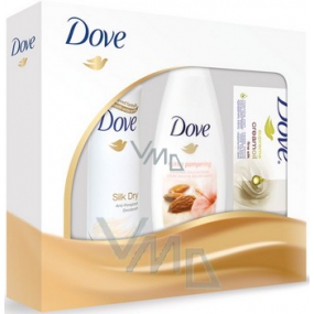 Dove Silk Deodorant Spray 150 ml + Duschgel 250 ml + Cremetablette 100 g, Kosmetikset