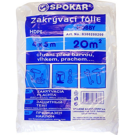 Spokar Profi Abdeckfolie HDPE, 5 µ, 20 m?, 4 × 5 m