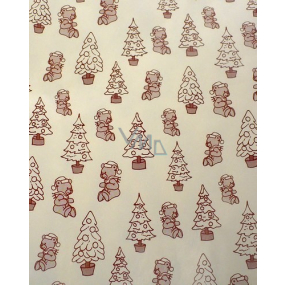 Weihnachtspapier mit Bärenmotiv - weiß 70 x 100 cm 1 Stück Weihnachtspapier mit Bärenmotiv - weiß 70 x 100 cm 1 Stück