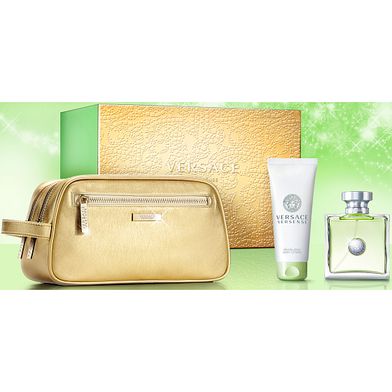 Versace Versense Eau de Toilette 100 ml + Körperlotion 100 ml + Beutel, Geschenkset für Frauen