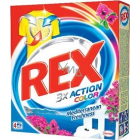 Rex 3x Action Mediterrane Frische Farbwaschmittel für farbige Wäsche 4 Dosen à 300 g Rex 3x Action Mediterrane Frische Farbwaschmittel für farbige Wäsche 4 Dosen à 300 g