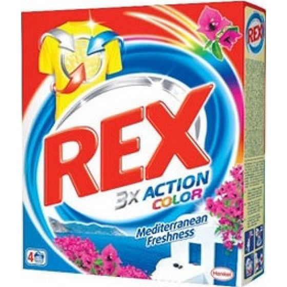 Rex 3x Action Mediterrane Frische Farbwaschmittel für farbige Wäsche 4 Dosen à 300 g