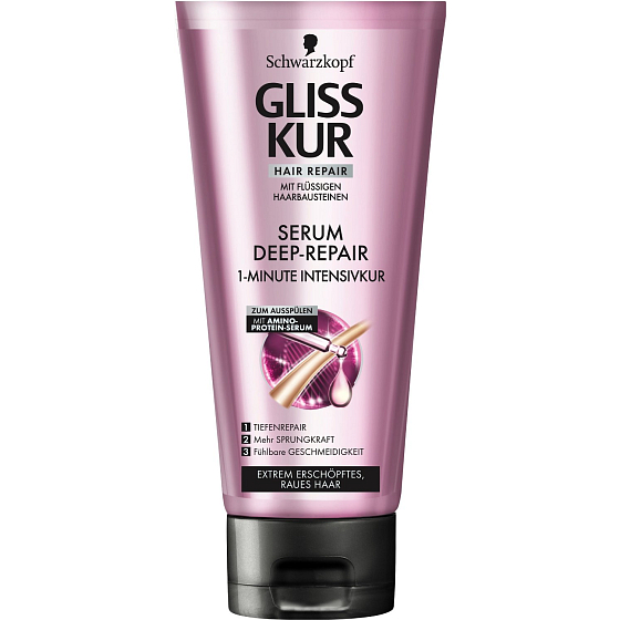 Gliss Kur Serum Deep Repair Sofortregenerationsmaske für extrem gestresstes Haar 200 ml