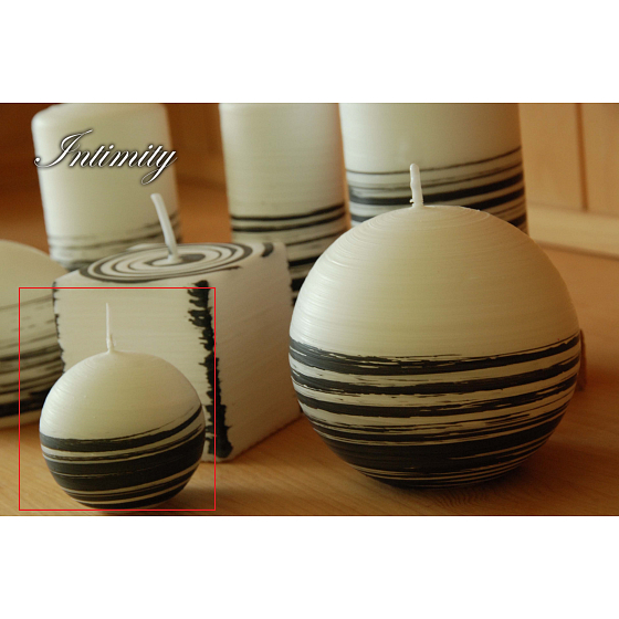 Lima Aromatische Spirale Intimity Kerze weiß - schwarze Kugel 60 mm 1 Stück