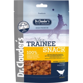 DR. Clauders Trainee Snack Getrocknetes Hühnerwürfel Fleisch Ergänzungsfutter 100% Fleisch für Hunde 80 g